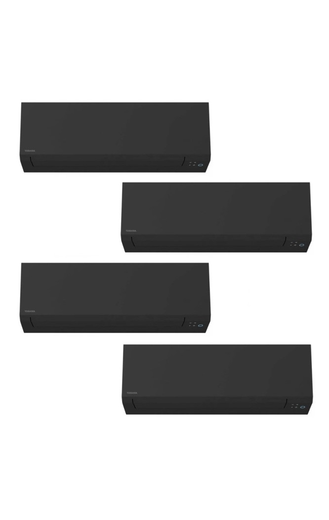 Aparat de aer conditionat multisplit TOSHIBA EDGE Black cu patru unitati interne, 3x 9000 BTU si 1x 18000 BTU, 3*RAS-B10G3KVSGB-